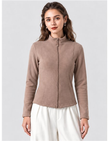 Chaqueta afelpada con cremallera