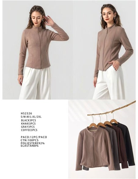 Chaqueta afelpada con cremallera