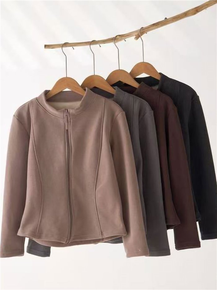 Chaqueta afelpada con cremallera