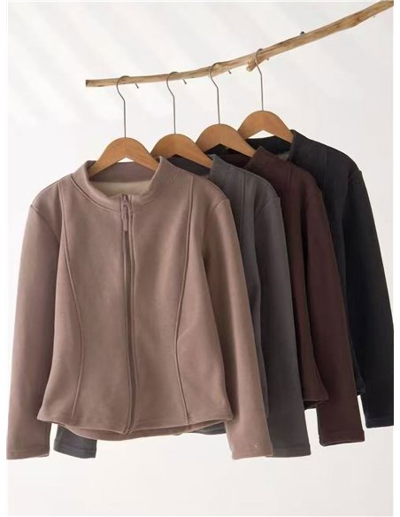 Chaqueta afelpada con cremallera