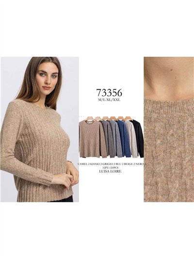 Rundhals-Zopfstrickpullover 2