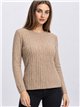 Rundhals-Zopfstrickpullover