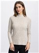 pull à col roulé en maille torsadée
