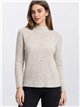 pull à col roulé en maille torsadée