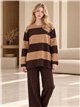 Completo maglione e pantaloni a righe