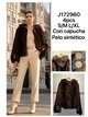 Chaqueta de pelo con capucha y broches