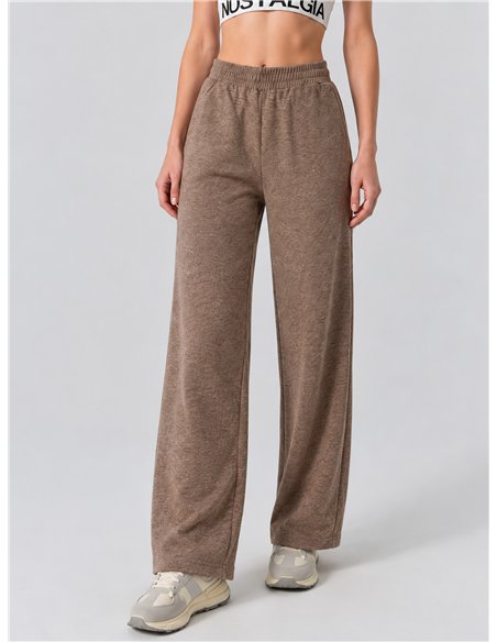 Pantaloni in pile a gamba larga