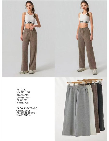 Pantaloni in pile a gamba larga