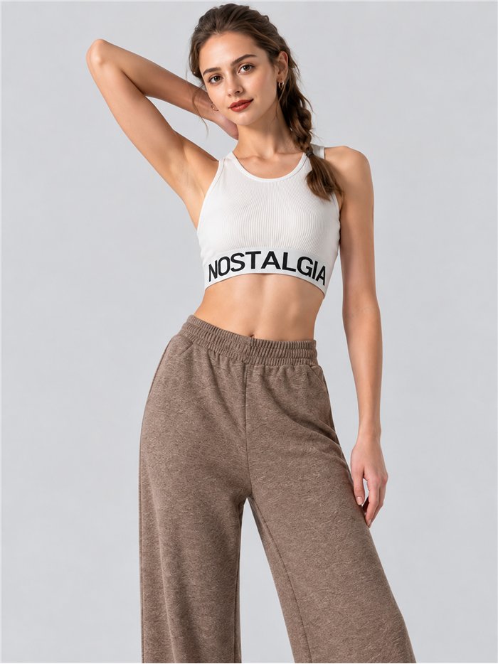 Pantaloni in pile a gamba larga