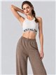 Pantaloni in pile a gamba larga