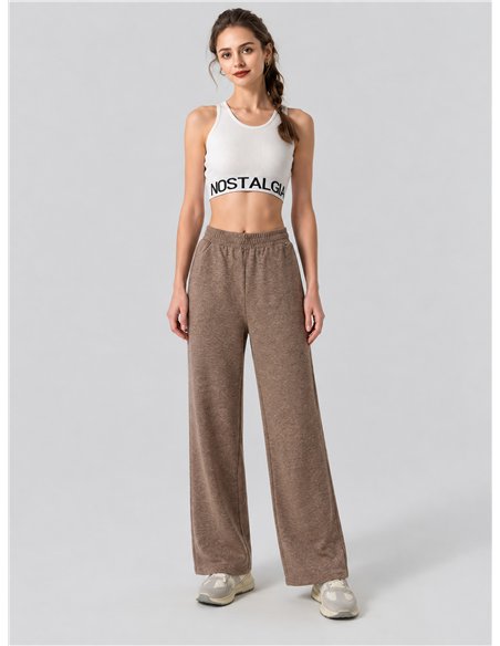 Pantaloni in pile a gamba larga