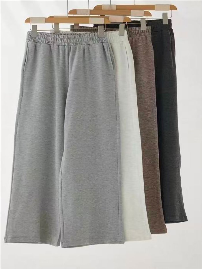 Pantaloni in pile a gamba larga