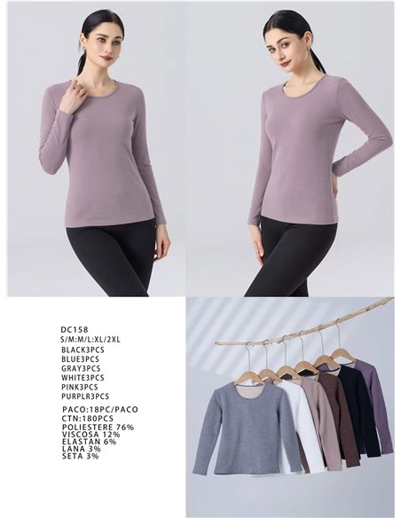 t-shirt basic a maniche lunghe elasticizzata