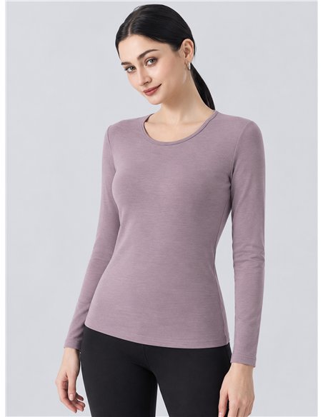 t-shirt basic a maniche lunghe elasticizzata