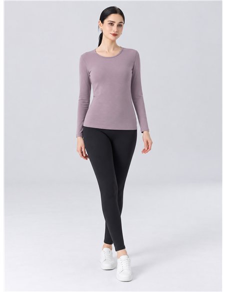t-shirt basic a maniche lunghe elasticizzata