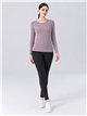 t-shirt basic a maniche lunghe elasticizzata
