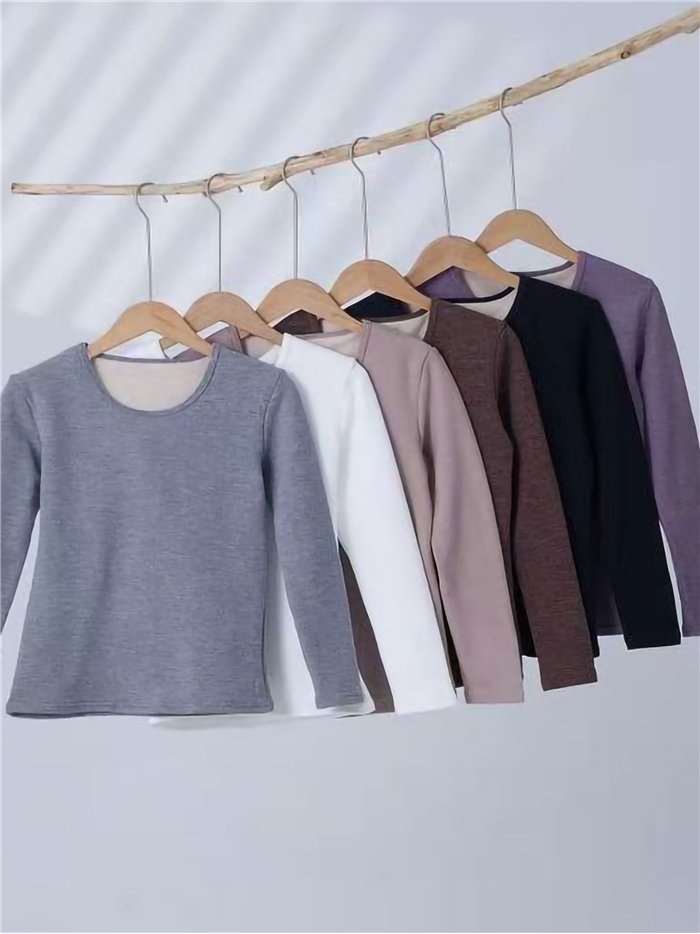 t-shirt basic a maniche lunghe elasticizzata