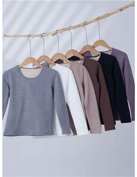 t-shirt basic a maniche lunghe elasticizzata