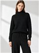 Set aus strukturiertem Rollkragenpullover und Hose