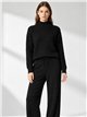 Set aus strukturiertem Rollkragenpullover und Hose