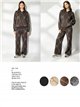 Conjunto chaqueta de punto estampado con capucha y pantalón