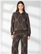 Conjunto chaqueta de punto estampado con capucha y pantalón