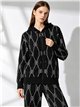 Conjunto chaqueta de punto estampado con capucha y pantalón
