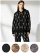 Conjunto chaqueta de punto estampado con capucha y pantalón