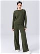 Knitted sweater and wide leg trouser set
