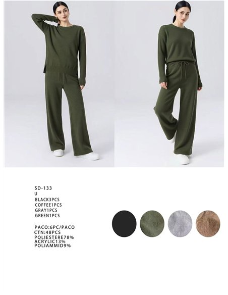 Knitted sweater and wide leg trouser set