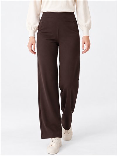 Pantalón wide leg talla grande afelpado