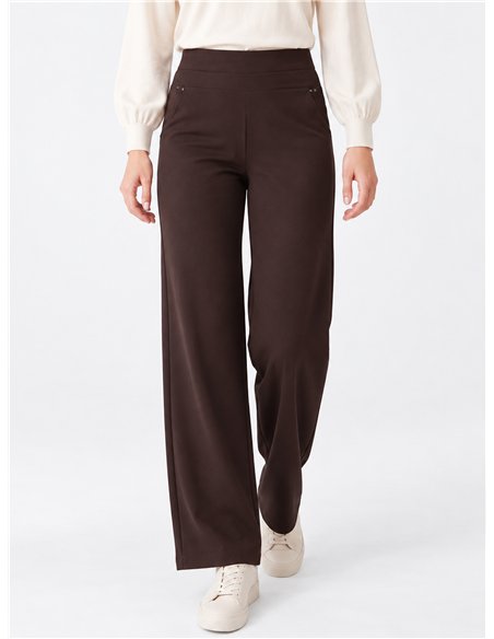 Pantalón wide leg talla grande afelpado