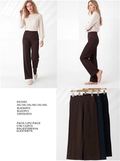 Pantalón wide leg talla grande afelpado 2