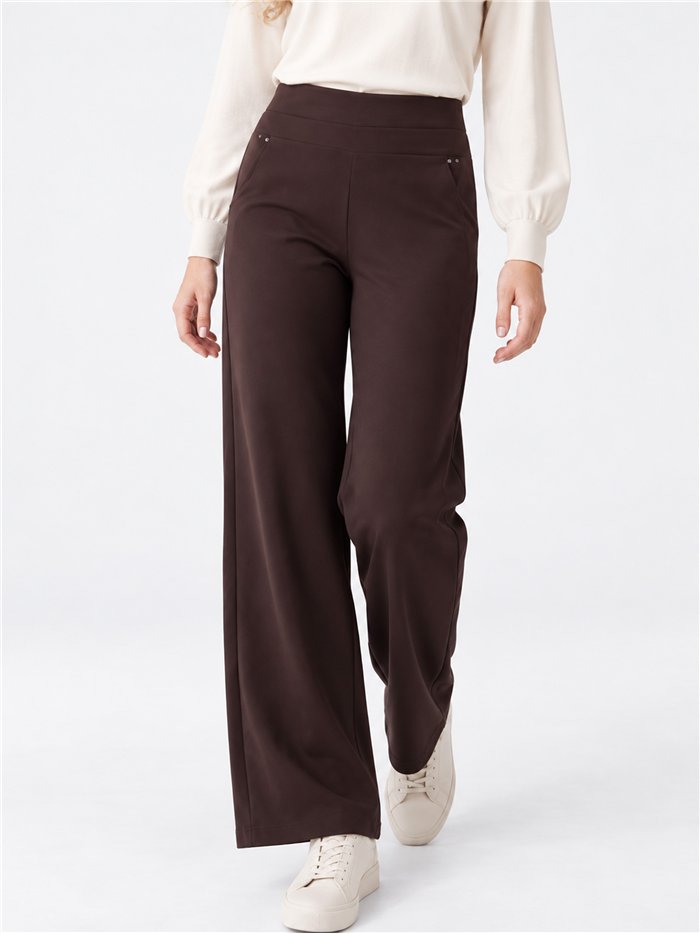 Pantalón wide leg talla grande afelpado