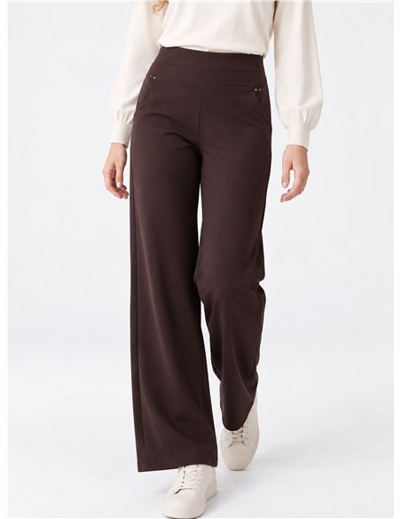Pantalón wide leg talla grande afelpado