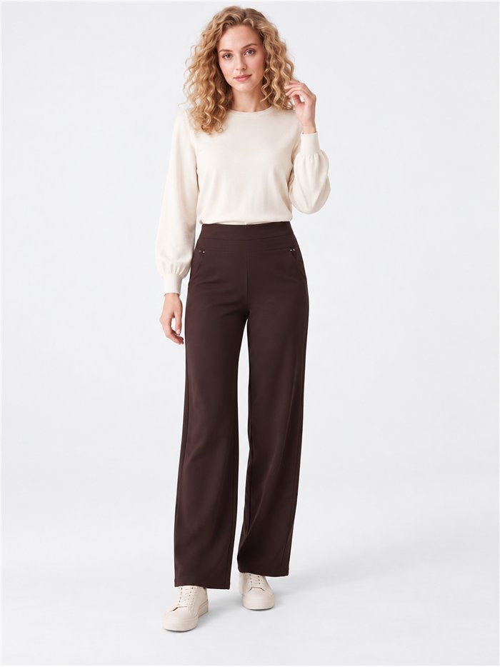 Pantalón wide leg talla grande afelpado