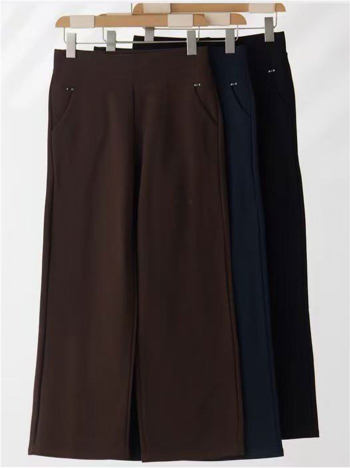 Pantalón wide leg talla grande afelpado