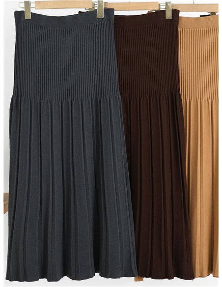 jupe midi plissée en maille