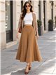 Falda midi de punto trenzado