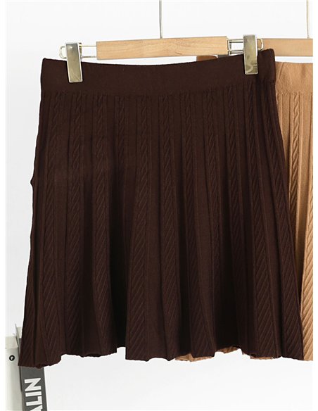 Falda mini de punto trenzado