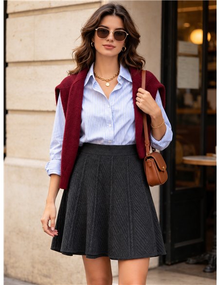 Falda mini de punto jacquard