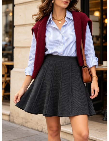 Falda mini de punto jacquard