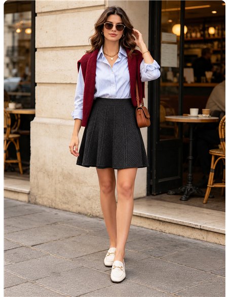 Falda mini de punto jacquard