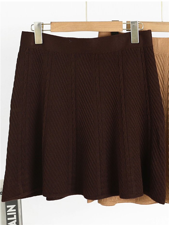 Falda mini de punto jacquard