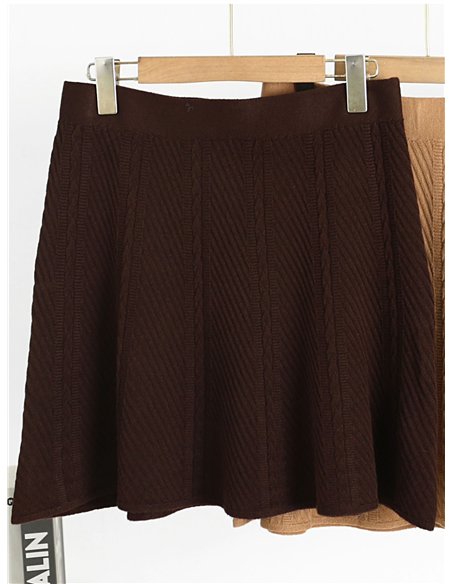 Falda mini de punto jacquard