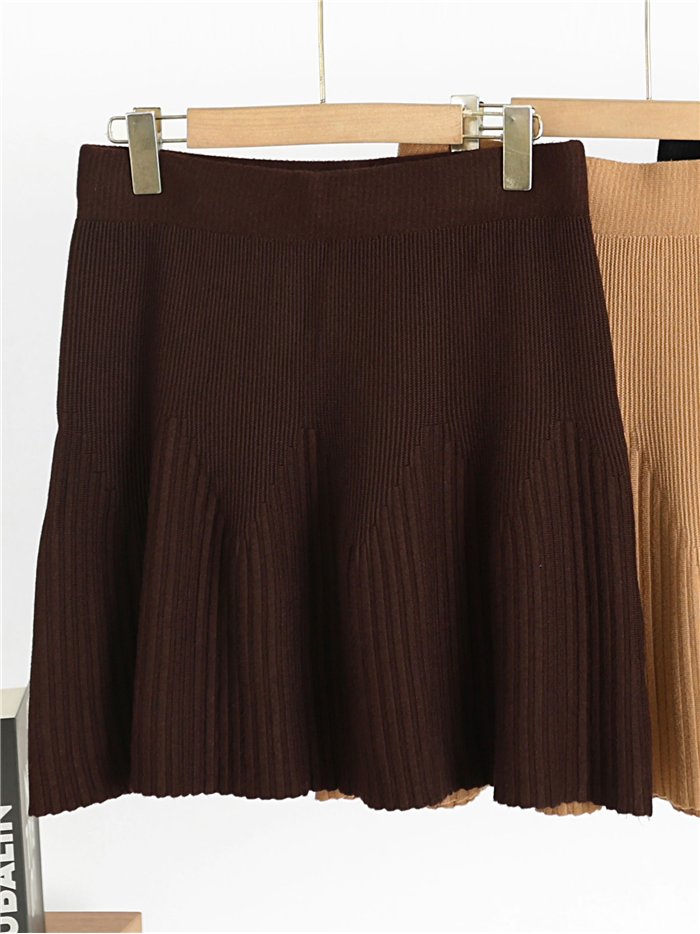 minigonna a trapezio in maglia