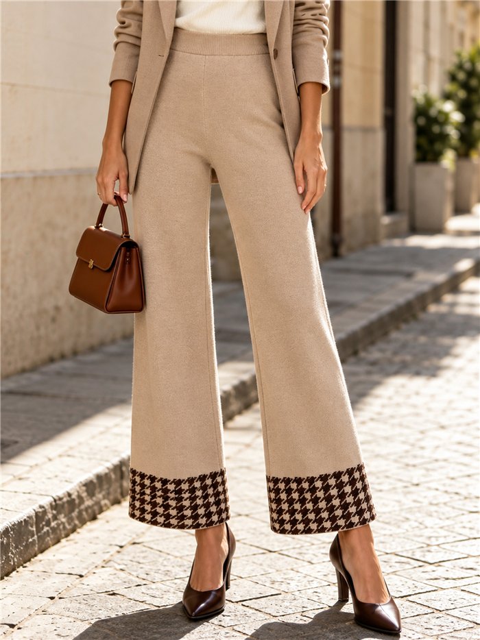 Pantalón de punto jacquard