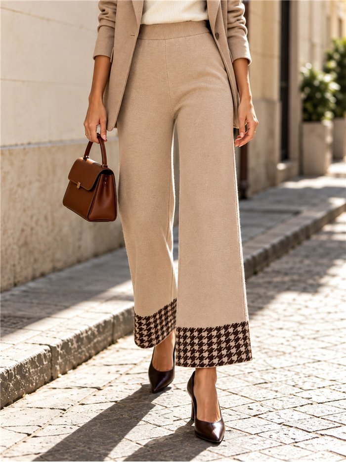 Pantalón de punto jacquard