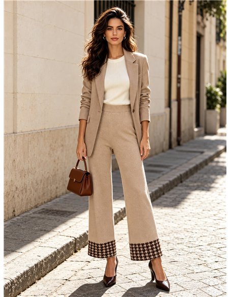 Pantalón de punto jacquard