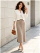 Falda midi de punto trenzado con cordón